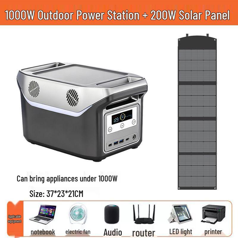 220V Portable Solar Power Supply: 2000W Large Capacity for Household Emergency & Lighting