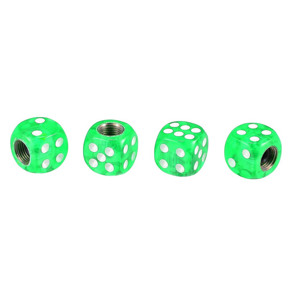 X AUTOHAUX Tire Valve Dice Wheel Air Stem Cap Cover Universal for Car Truck Motorcycle Motorcycle Motorcycle 4pcs Green