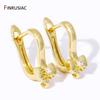 18K Gold Plated Brass Inlaid Zircon Earwires Fixtures,Hollow Shvenzy Earring Hooks Clasps For DIY Earring Making Findings