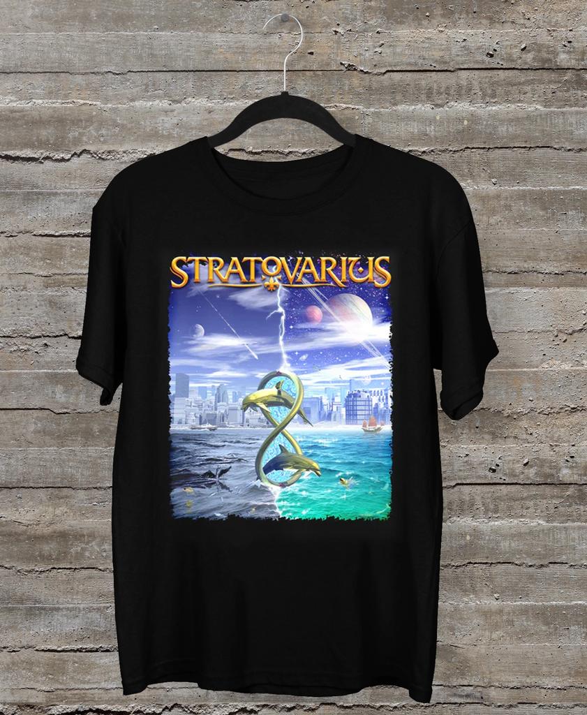 STRATOVARIUS INFINITE T-shirt Nera a Maniche Corte Tutte le Taglie Regalo