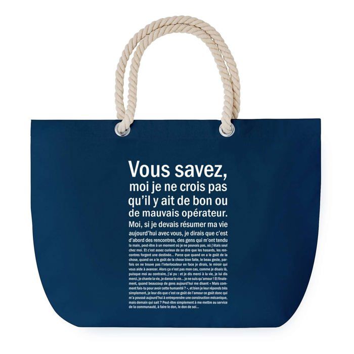 Sac de plage - PLANETEE - Anse corde personnalisé - Grand format - Coton - Imprimé en France