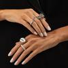 5Pcs Set Goth Crystal Open Ring For Women New Trend Geometric Adjustable Knuckle Rings New Year Party Jewelry Gift