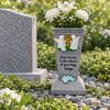 Freestanding Memorial Planter with Angel Figures Meaningful Stone-Look