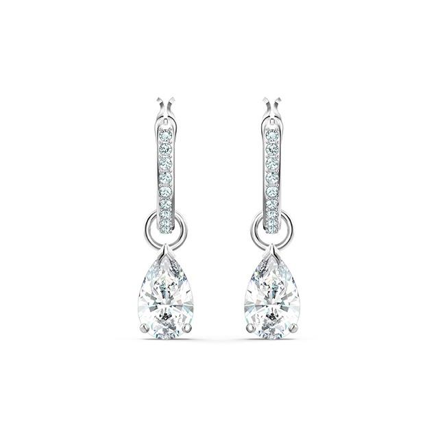 Swarovski Stilla Attract Pear Mini Pierced Earrings Women earrings White 5563119 Box (Random Color)