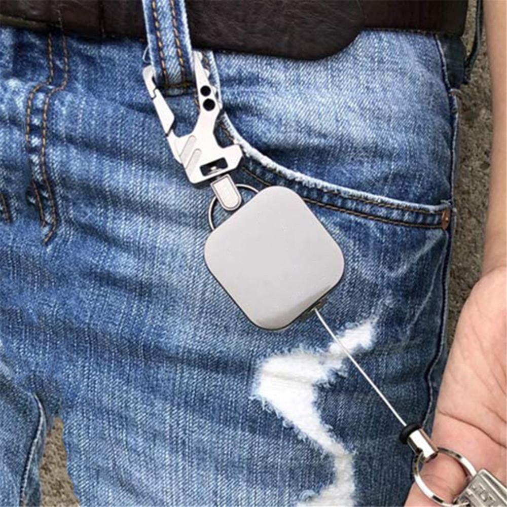 Belt Rope Lanyard Clip Keychain Name Tag Badge Holder Keyring Id Card Key Ring Cord Reel Retract Pull Key Chain Office Supplies