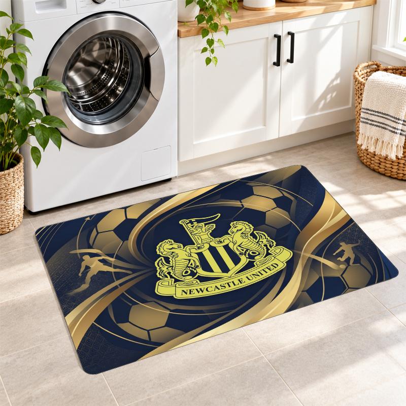 Flannel Kitchen Mat Newcastle United Football Soft Area Rug Non Slip Floor Carpet Home Decoration