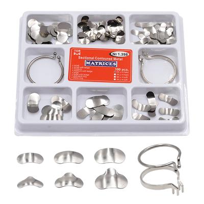 100 teile/schachtel Dental Schnitts Matrix System Dental Schnitts Matrix Band Harz Klemm/Trenn Ring Zahnarzt Werkzeuge