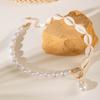 Baroque Imitation Pearl Shell Pendant Necklace for Women  Trend Summer Beach Party Vacation Jewelry Gifts
