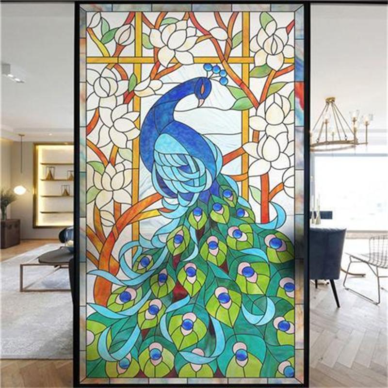 Pellicola Per Vetri Decorativa Effetto Chiesa Con Figura Di Gesù. Elettrostatica, Anti-UV, Protegge Privacy. 60x80cm, Riutilizzabile.