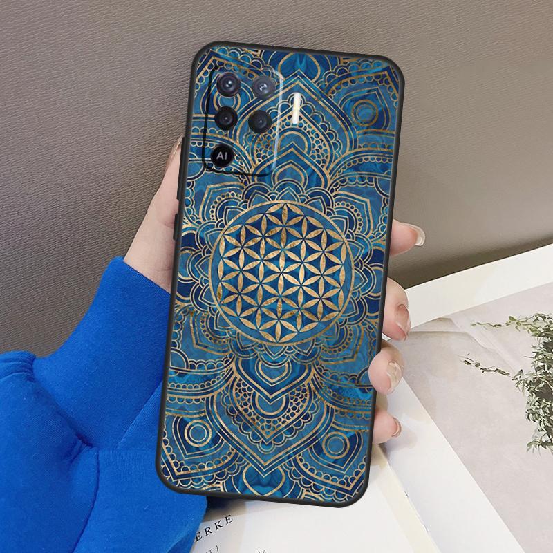 Flower Life In Lotus Pastel Golds Case For Oppo A77 A57 A17 A60 A80 A40 A74 A54 A94 A78 A98 A18 A38 A58 A96 A76 A16 A15 A5 Pro