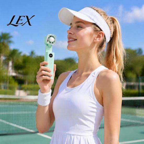 Camping Fan with LED Light Mini Handheld Fan, Foldable 2-in-1 Cooling Flashlight, 100 Speed Quiet Personal Adjustable, USB Rechargeable for