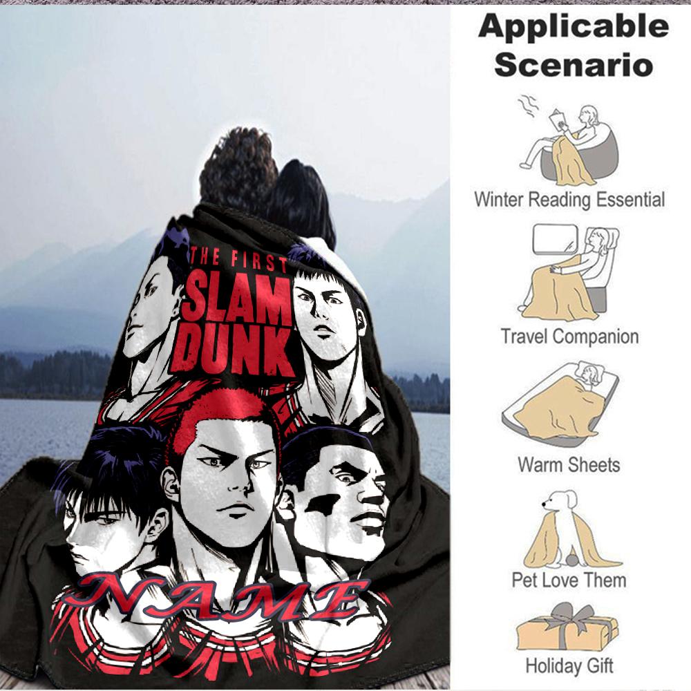 Custom 1pc Slam Dunk: Passion Blanket, Soft And Comfortable Blanket, Casual Warm, Camping Travel Blanket, Birthday Gift Q912169