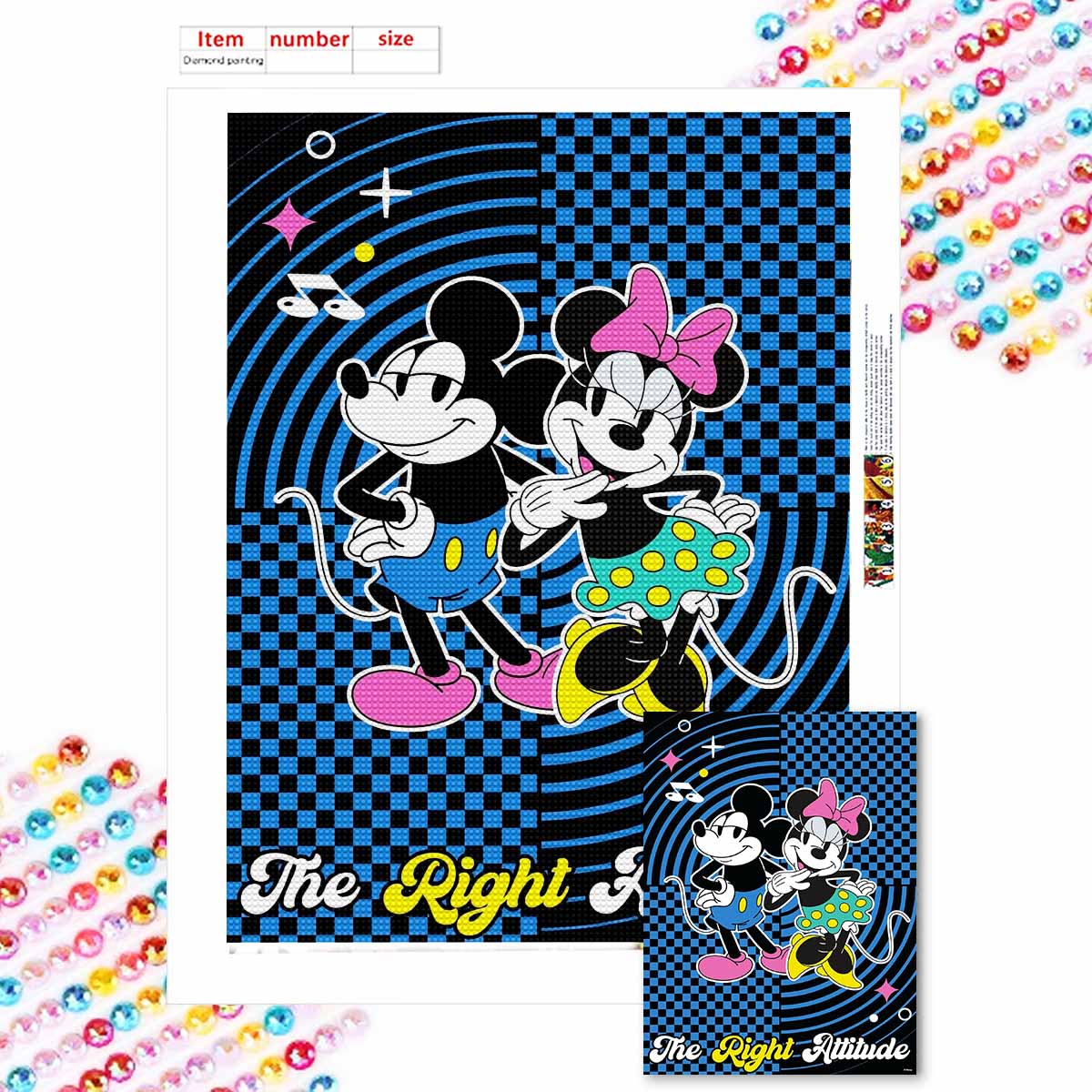 

Полная круглая алмазная живопись Танцующие Микки и Минни на пикнике Искусство Стразы Картина Мозаика DIY 5D Вышивка крестом Домашнее украшение Round 20x30cm