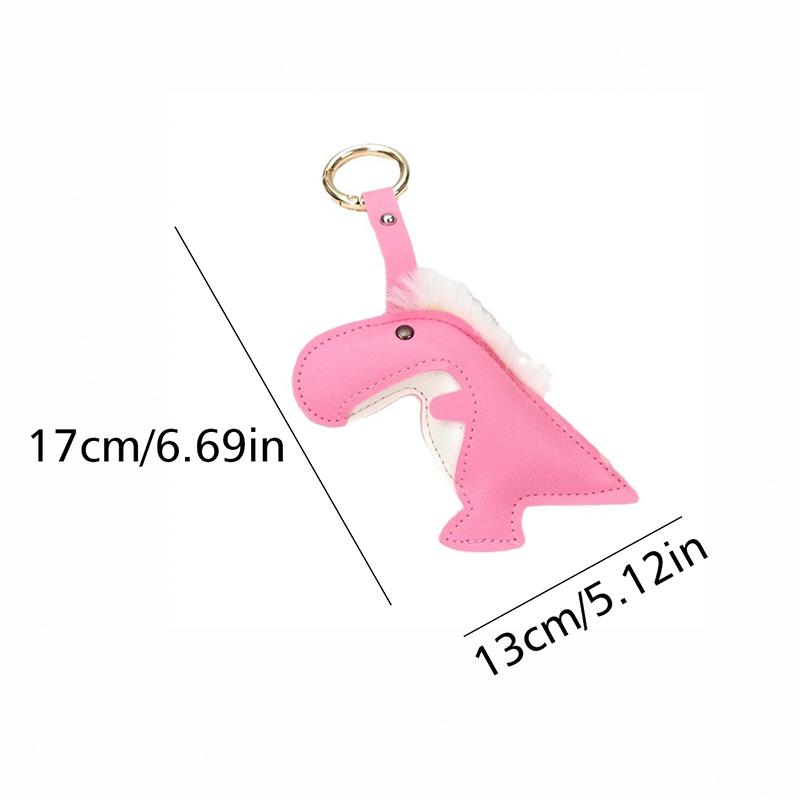Frauen Mädchen Anhänger Kreative Schlüssel Ringe Halter Niedlichen Cartoon Dinosaurier Tasche Dekorationen PU Leder Dekorative Geschenk Zubehör