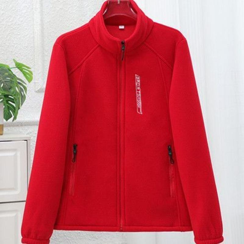 Herbst- und Winter-Polarfleecejacke Damen Dick Lässig Locker Pullover Stehkragen Kurz Fleece Warmes Oberteil