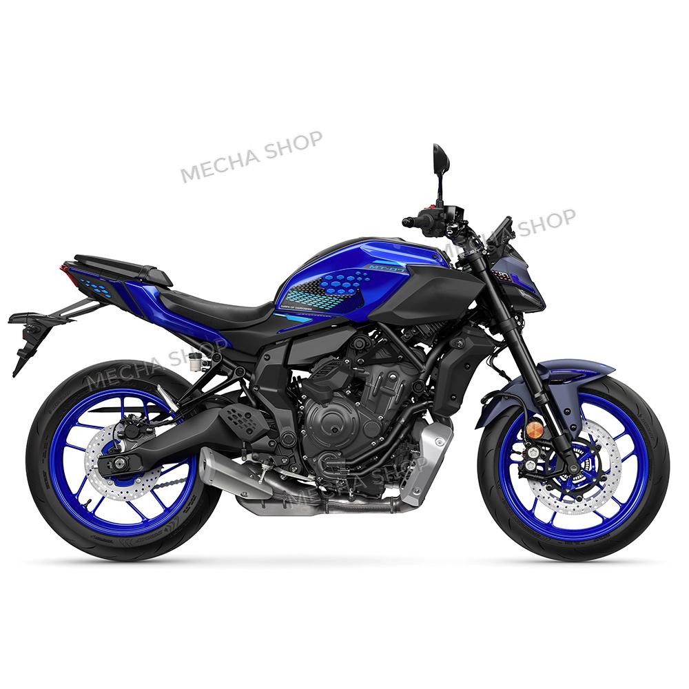 3D Resin Motorcycle Tank Pad Stickers Tank Protection Decals For MT07 MT-07 MT 07 2025 Ice Storm Tech Black