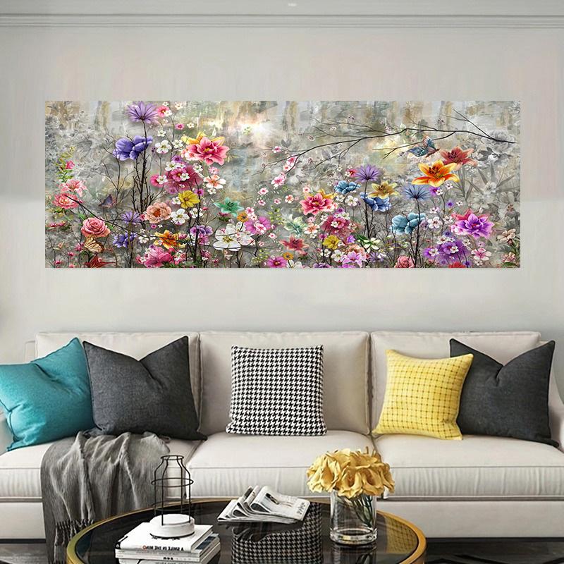 Modern Abstract Painting Wall Art Colorful Flowers Canvas Decorative Picture Poster Living Room Bedroom Home Room Decor Wall Art