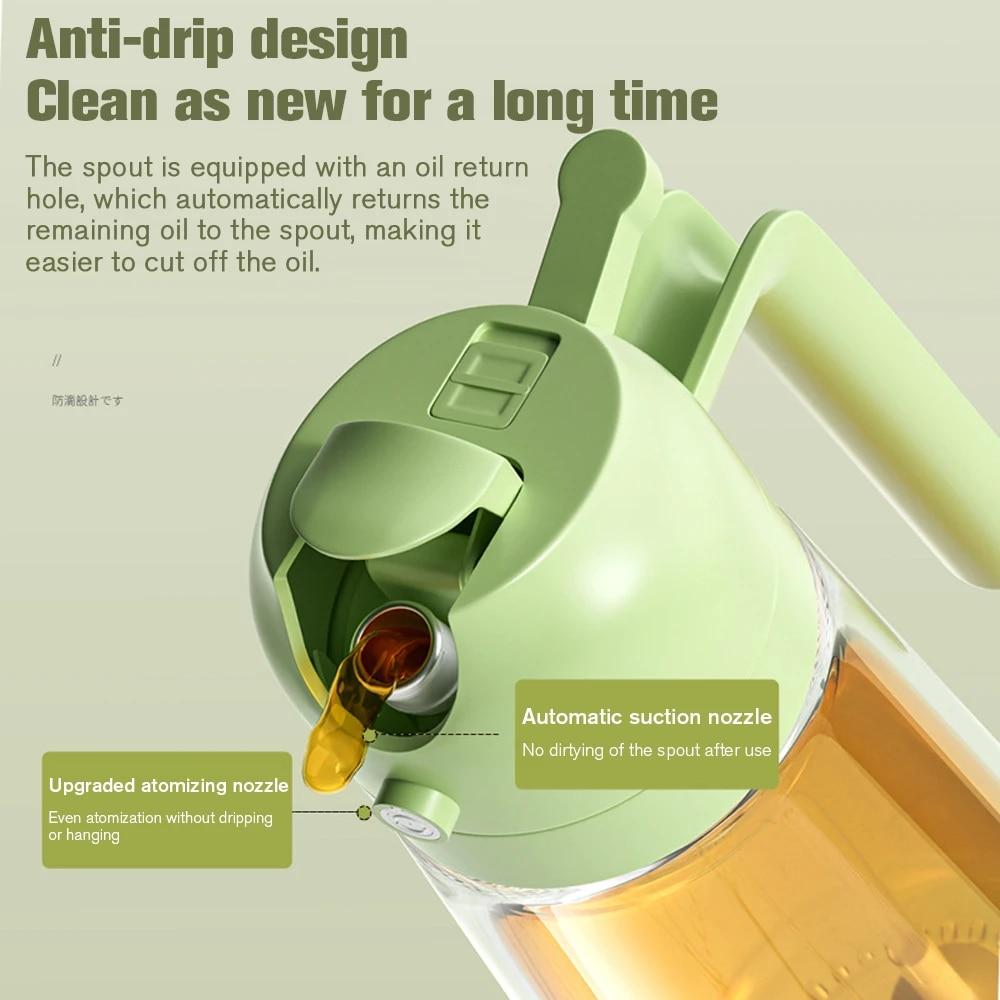 2 In 1 Oil Spray Bottle Multifunction Glass Oil Bottle For Cooking BBQ Oil Dispensers Olive Oil Sprayer Mister Kitchen Gadgets