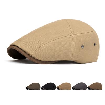 Boina Masculina Britânica Retrô Verão Respirável Boné com Pala Chapéu para Frente Chapéu Jornaleiro Feminino