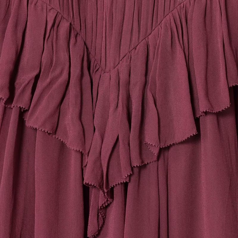 Kaslead New Women Clothes Western Style Fashion Frill Decoration Chiffon Shirts 1304737