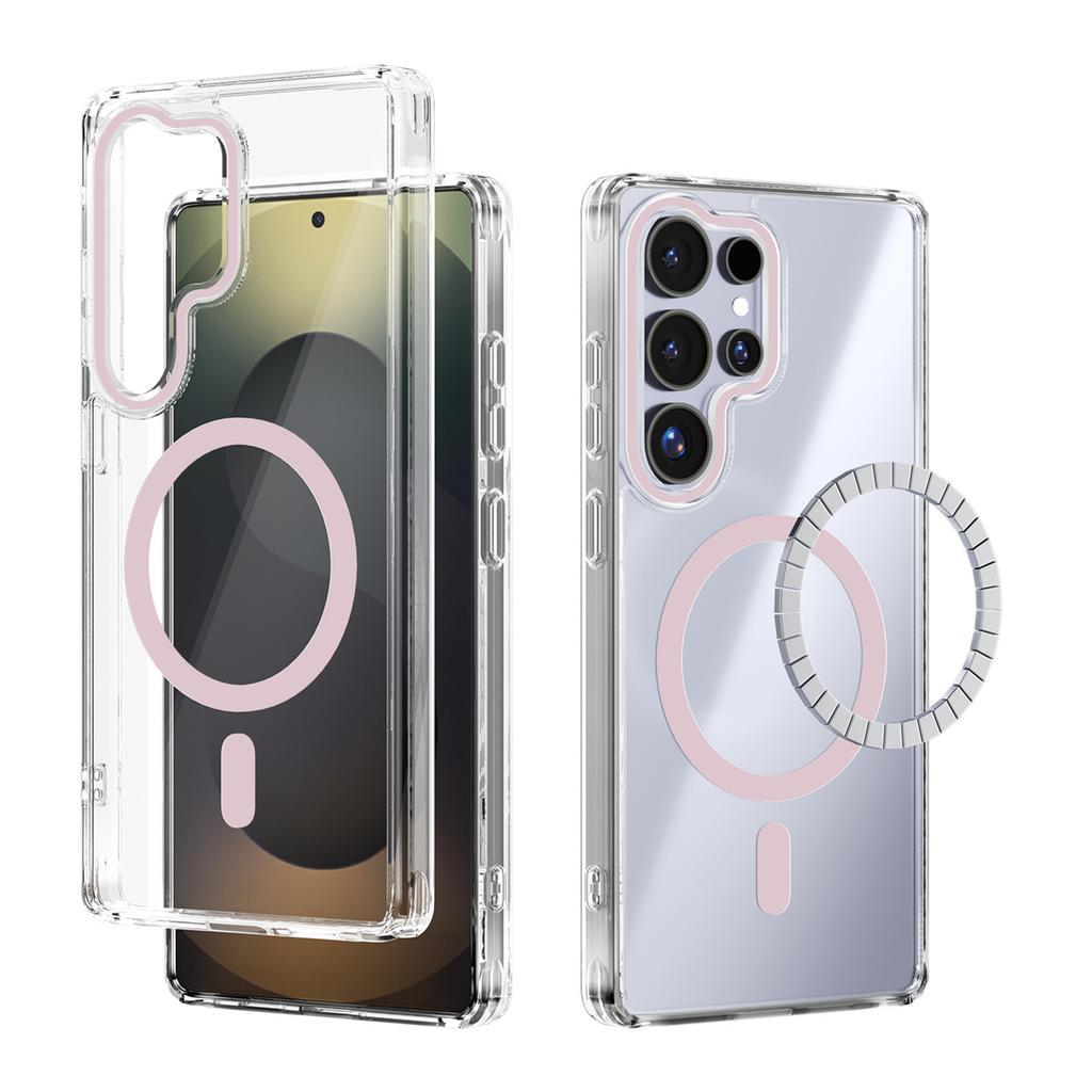 For Magsafe Magnetic Phone Case for Samsung Galaxy S25 Edge S25 Ultra S25 Plus A07 A17 Shockproof Transparent Hard Cover Soft