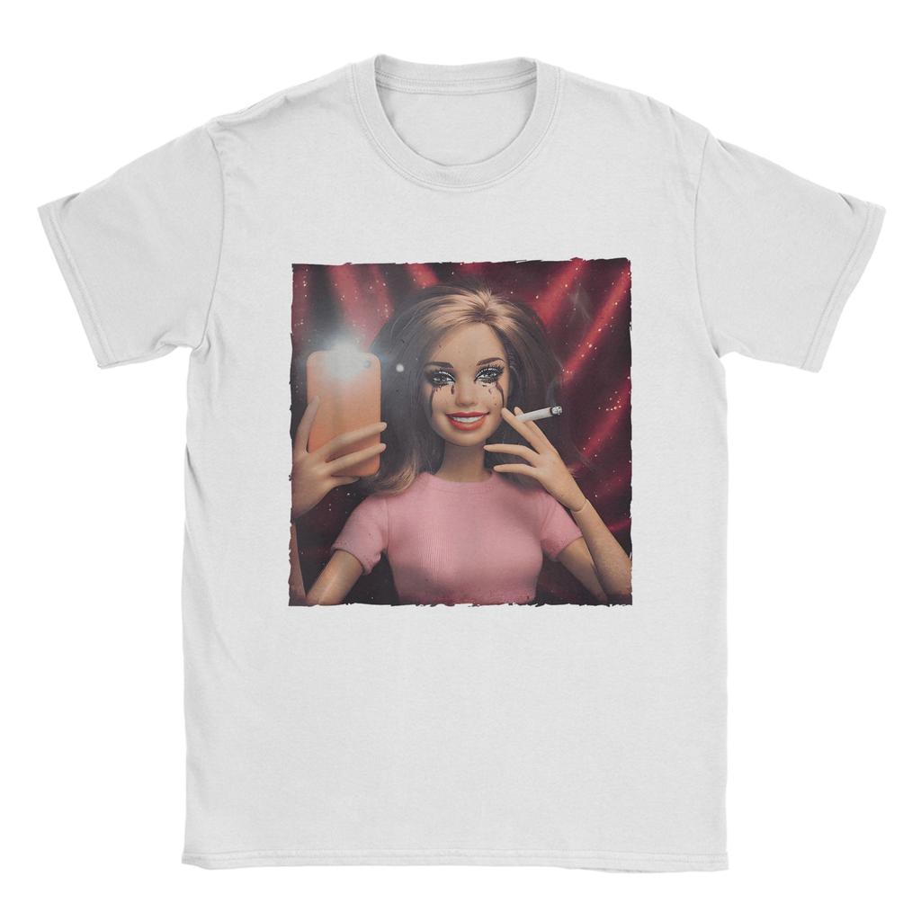Unisex TShirt Disgusted Doll Face Meme Vintage Pure Cotton Tees Short Sleeve Sarcasm Funny Humor Unhinged Gen Z T Shirt Clothes