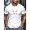 Men'S T-Shirt, Easygoing And Casual, Relaxed And Carefree, Featuring Rabbit Design for Summer, Short-Sleeved Round Neck, Plus Size
