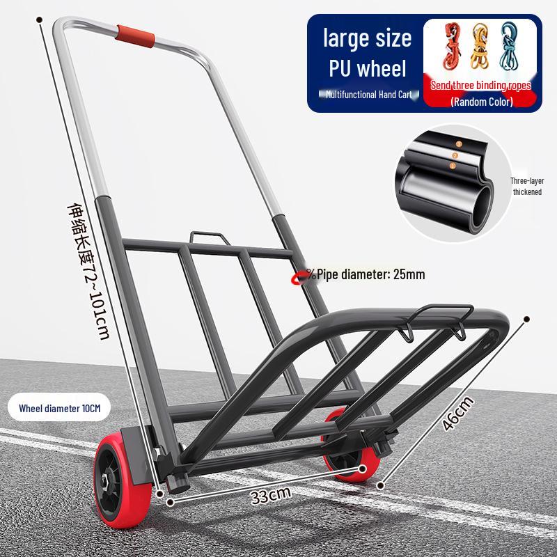 Foldable Hand Cart Trolley for Groceries, Luggage, and Express Delivery