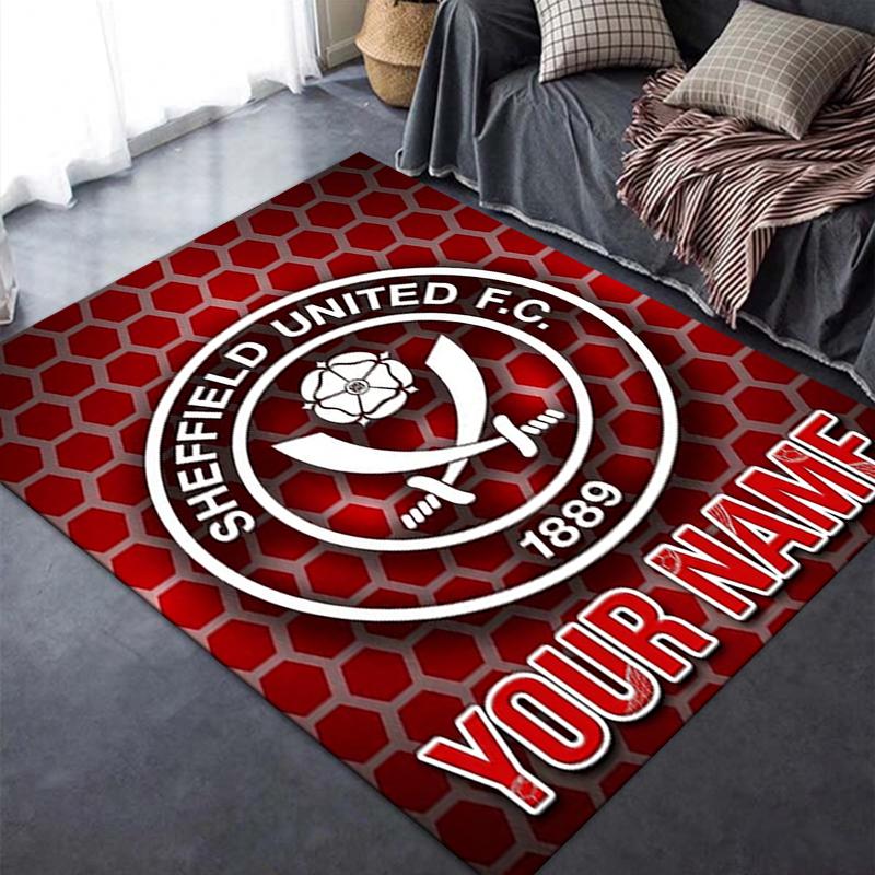 Custom Name Sheffield United FC Carpet Rug for Living Room Bedroom Home Sofa Decoration,Kids play Non-slip Floor Mat