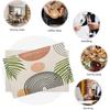 Mid Century Placemats Set of 4, Boho Abstact Sunset Leaf Stripe Decorative Table Mat 12 x 18 Inch Heat Resistant Non Slip Line Fabric Summer Place