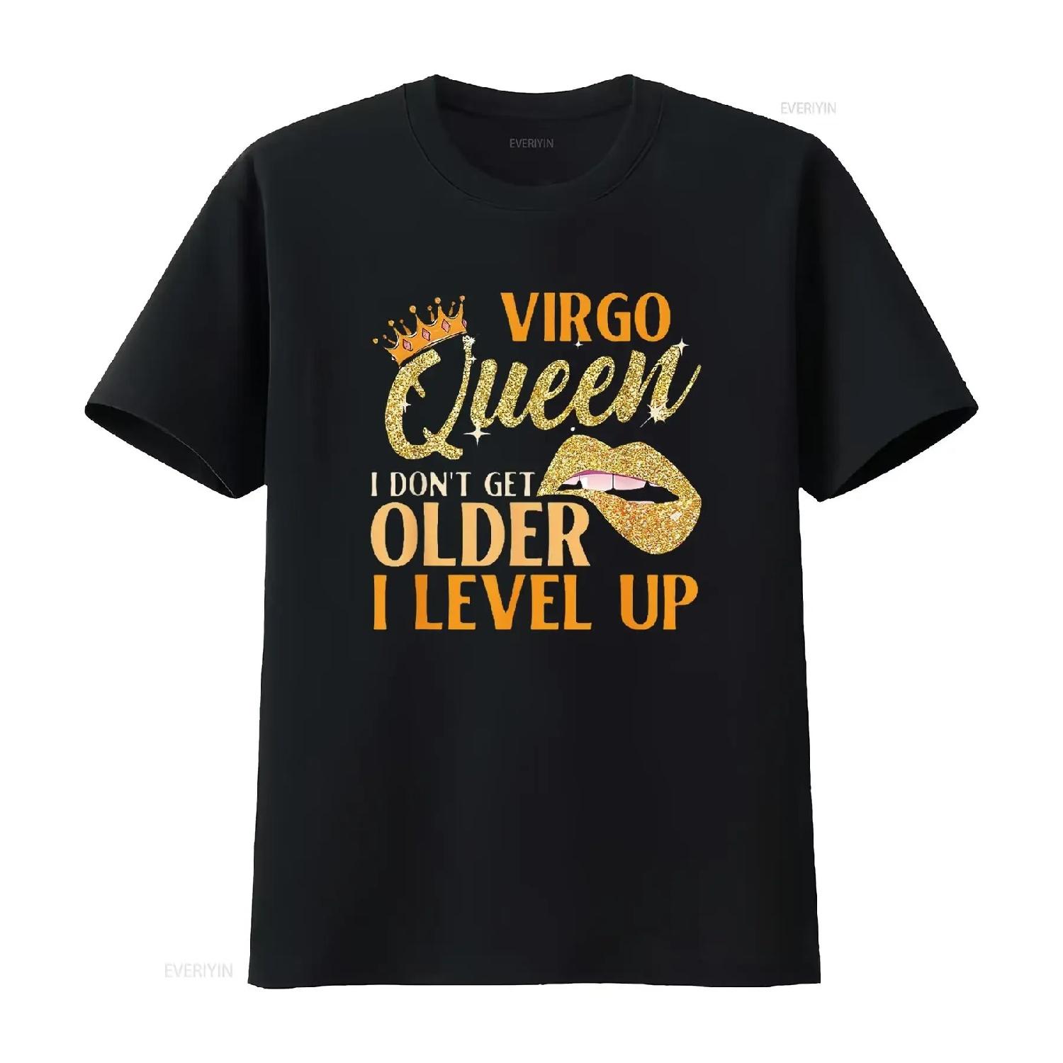 

I Don t Get Older Level Up Virgo Womens Shirt Black M vintage Washed Top For Everyday Wear designer clothes fashion Unisex S чёрный