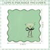 12 Pcs Martini Cocktail Napk Cloth Scalloped Embroidery a Tini Bit Older Party Supplies 6"x6" Washable Polyester Satin Cloth for Martini Cocktail