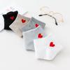 5Pairs Socks Cotton Short Socks Harajuku Novelty Love Heart Pattern Socks Hip Hop Solid Color Cute Socks Black White Sokken Soks
