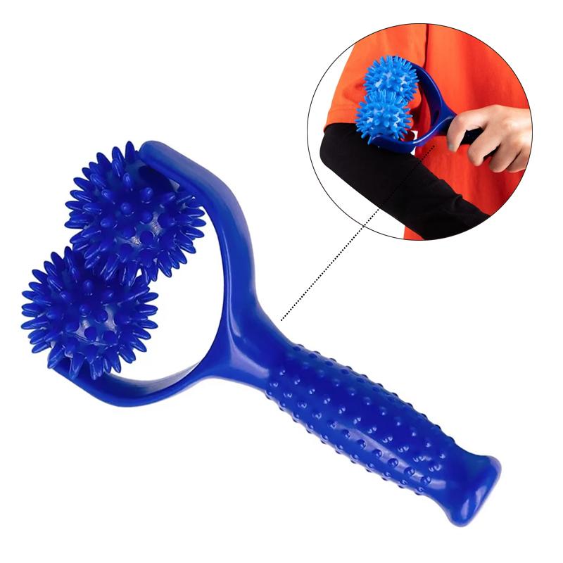 2 Roller in 1 - Handheld Trigger Point Acupuncture Reflexology Spiky Massage Balls Massager Roller Full Body Soreness Relief