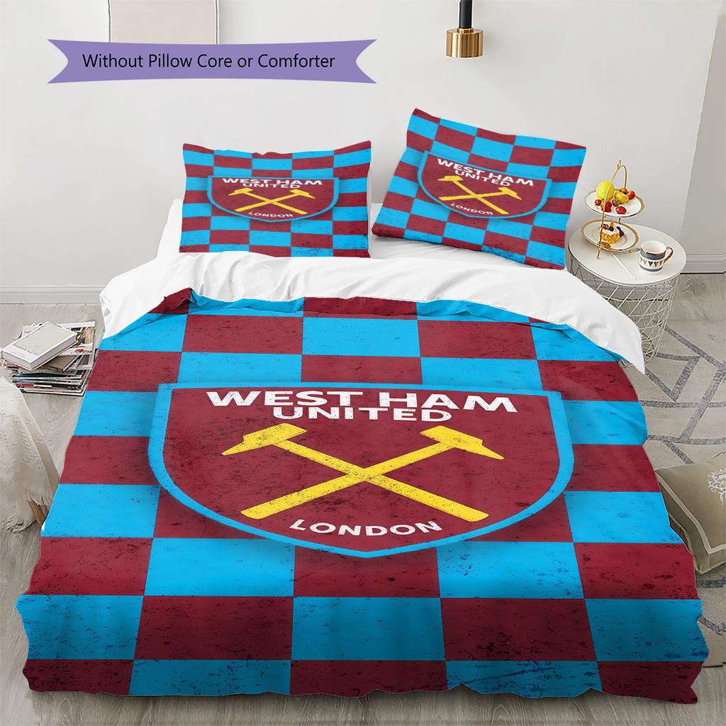 WHUFC Logo Bedding Quilt Set Quilt Cover Pillowcase Home Decoration Birthday Gift (1 * Duvet Cover + 2 * Pillowcase, Without Core)