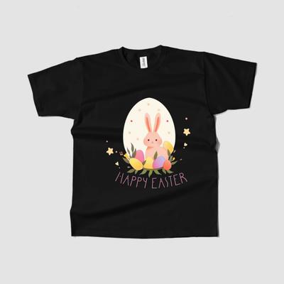 Women's T-Shirt Easter Bunny Graphic Short Sleeve Round Neck Trendy 2023 Fast Ship