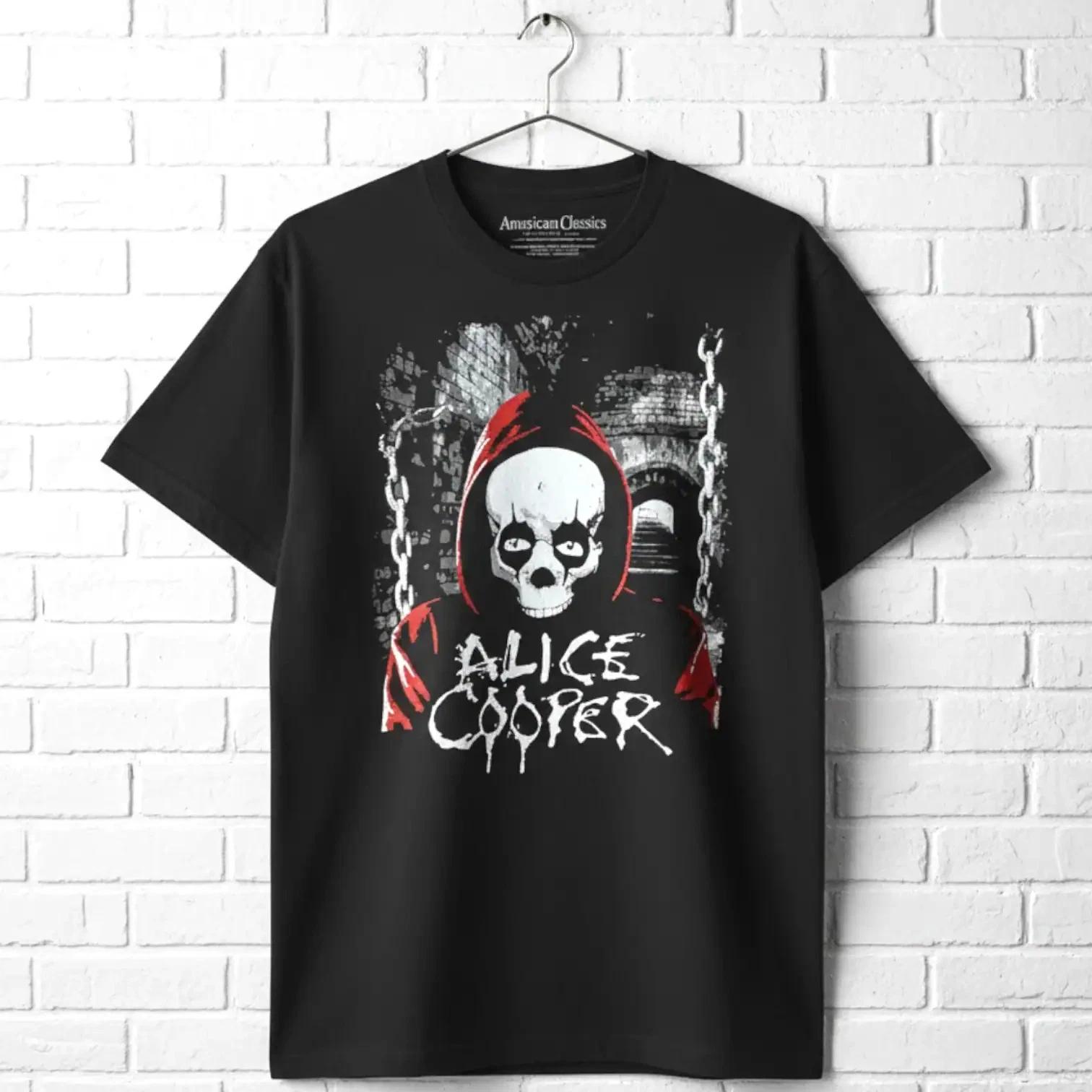 Alice Cooper Hooded Skull Men s T Shirt XXL