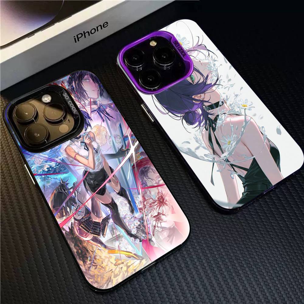 Anime Chainsaw Man Reze Arc Handyhülle Für IPhone 17 16 15 14 11 12 13 Pro Max Pro Plus Farbige Silberne Hülle
