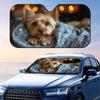 Fluffy Yorkshire Terrier Sun Visor Foldable Universal Car Windshield Sun Shade UV Protection Heat Insulation Foldable Cover