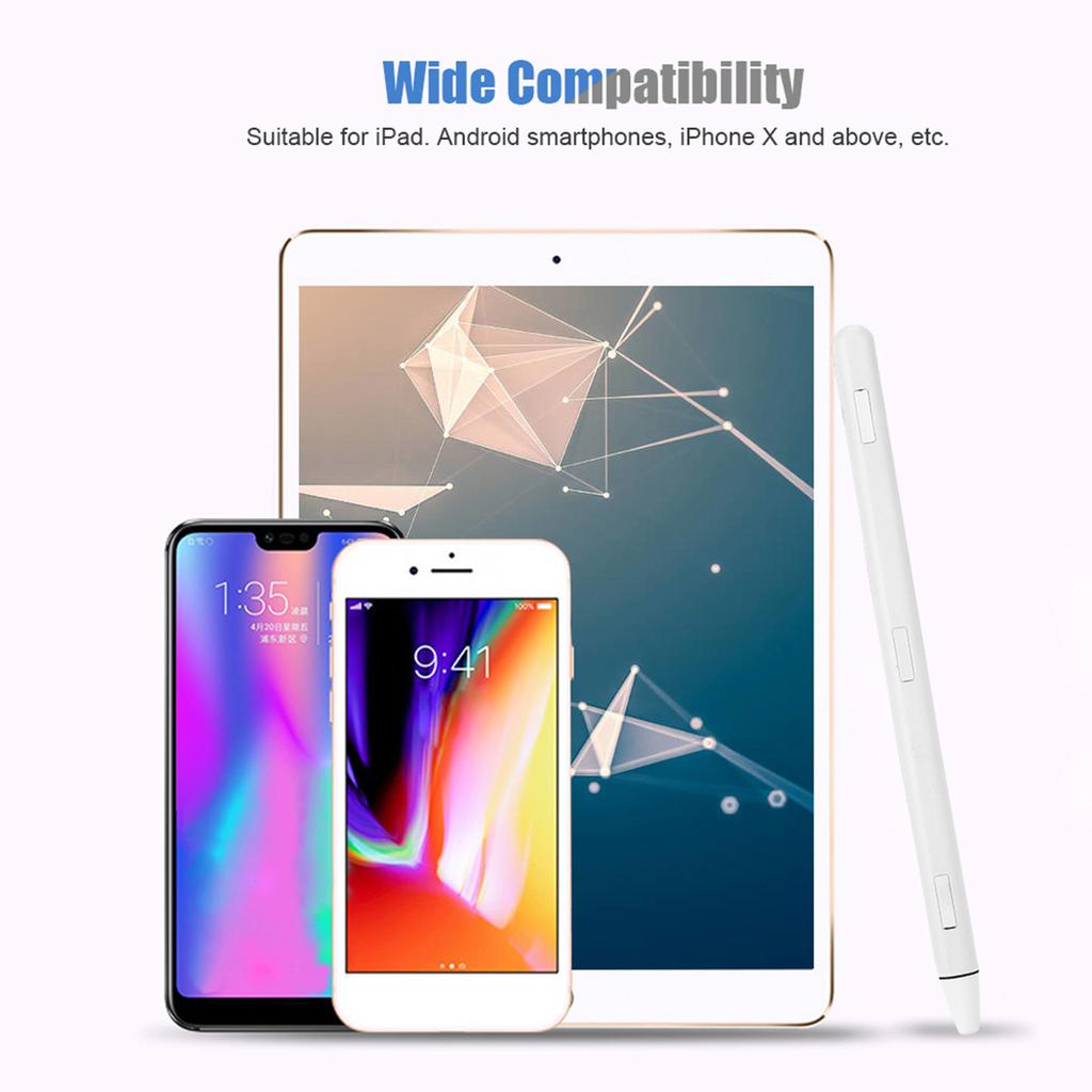 High Sensitivity Capacitive Stylus No Scratch Touch Pen for iPad with Built in Magnet   White