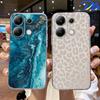 Artistic Blue Marble For Xiaomi Redmi Note 13 Pro 4G Shockproof Silicone Soft White Leopard Print Phone Case For Note13 5G Cover