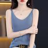 Frauen Tank MODERNE NEUE SAGA Sommer Gestrickte T-shirt Ärmellose Basic Tees Weste Unterwäsche Stricken Top Weibliche V-ausschnitt