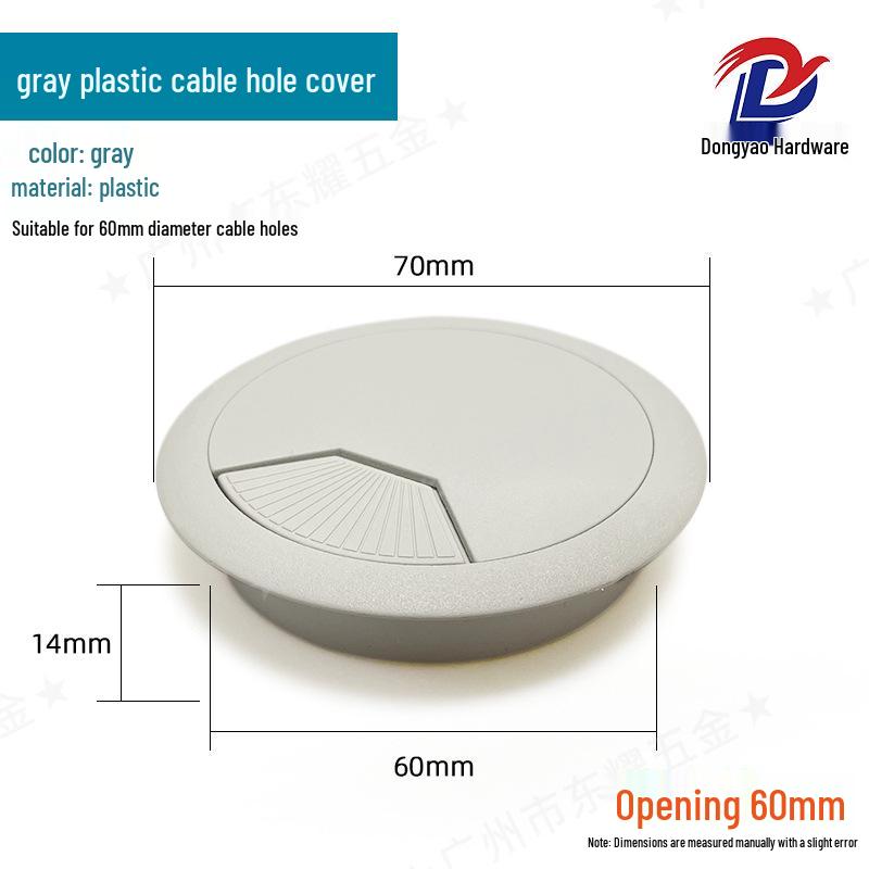 Computer Office Desk Grommet Cover - Round Plastic Wire Box