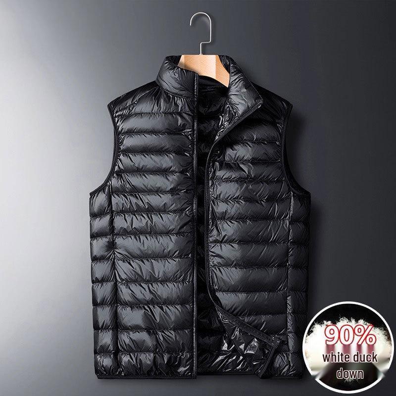 

Мужская легкая короткая пуховая куртка - Тонкая, универсальная, больших размеров, пух белой утки, осенне-зимняя верхняя одежда M (80-100 jin)