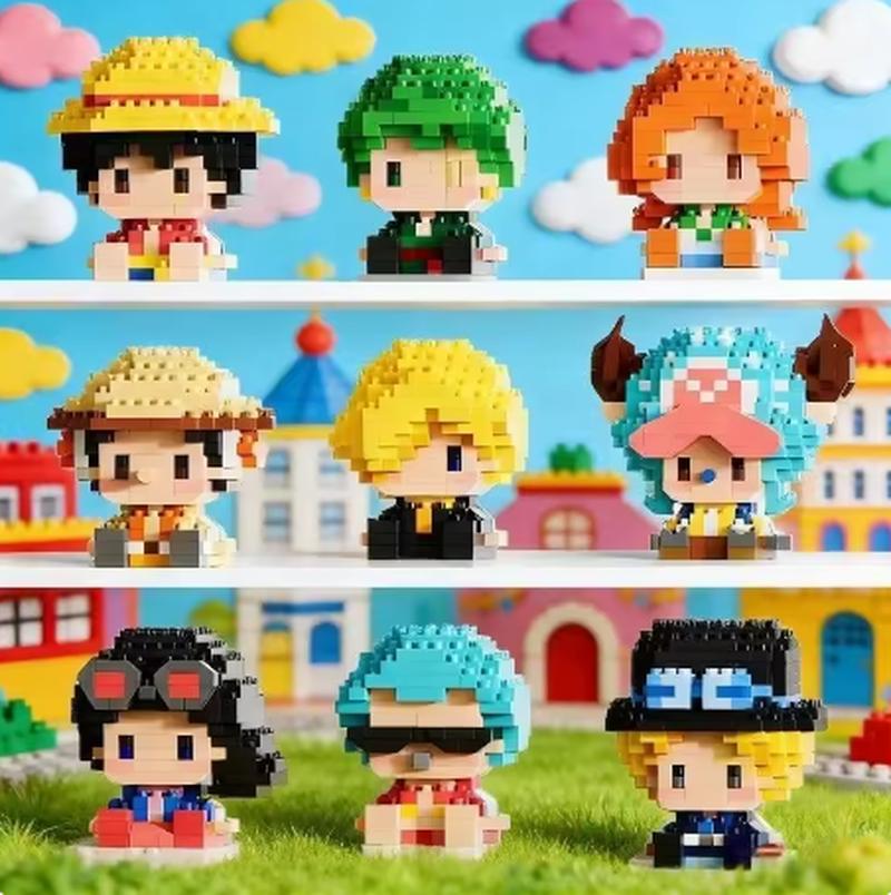 New Anime Piece Micro Action Figure Block Chopper 3d Anime Model Assembly Mini Diy Accessories Toys Surprise Gift For Fans