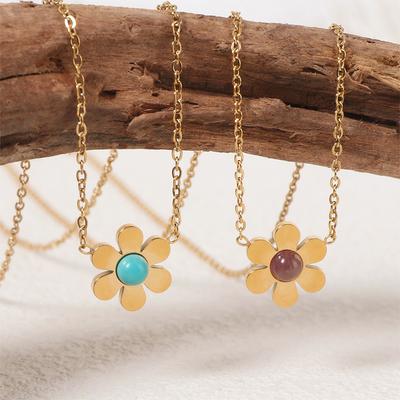Modny Kwiatowy Naszyjnik dla Kobiet Letni Wysokiej Klasy Łańcuszek na Obojczyk z Małymi Stokrotkami