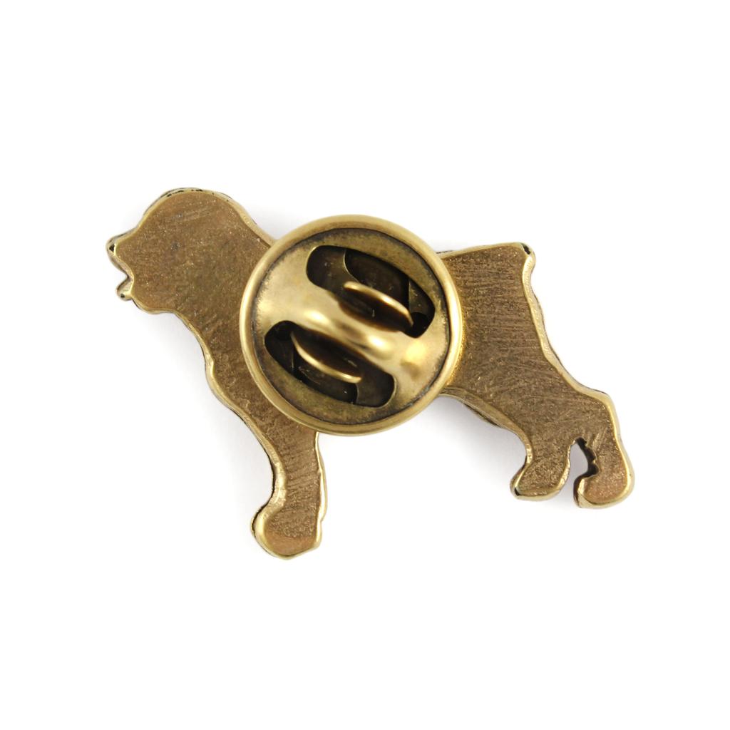 Rottweiler, Rott, Rottie - Broche de Cão em Caixa Decorativa, Pinos Dourados Elegantes, Broche de Lapela da Marca Art-Dog