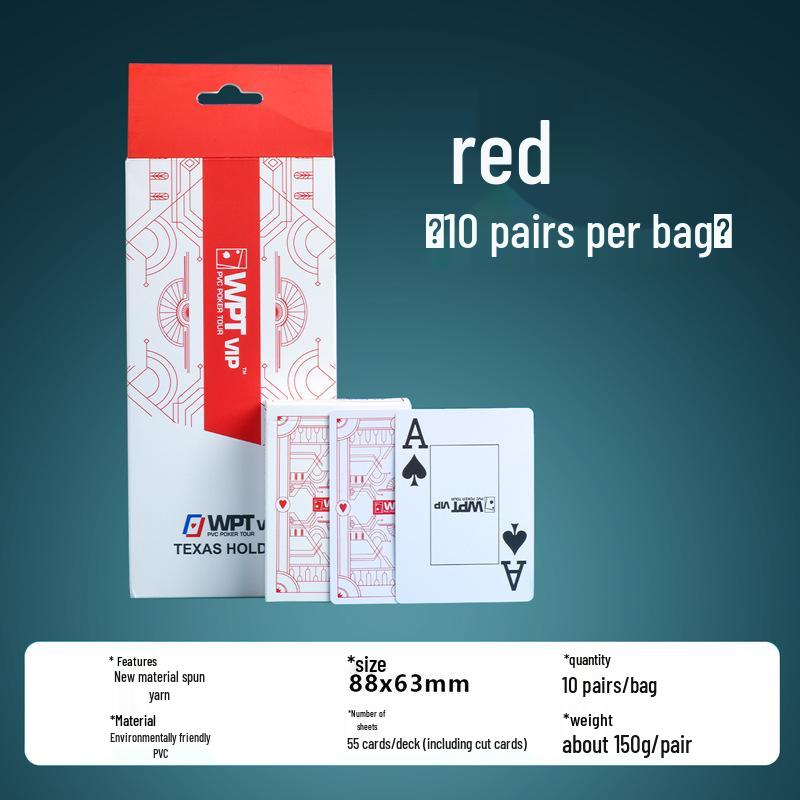WPT Texas Hold'em Wide Poker Cards - Frosted, Waterproof, Anti-fold, Wear-Resistant PVC