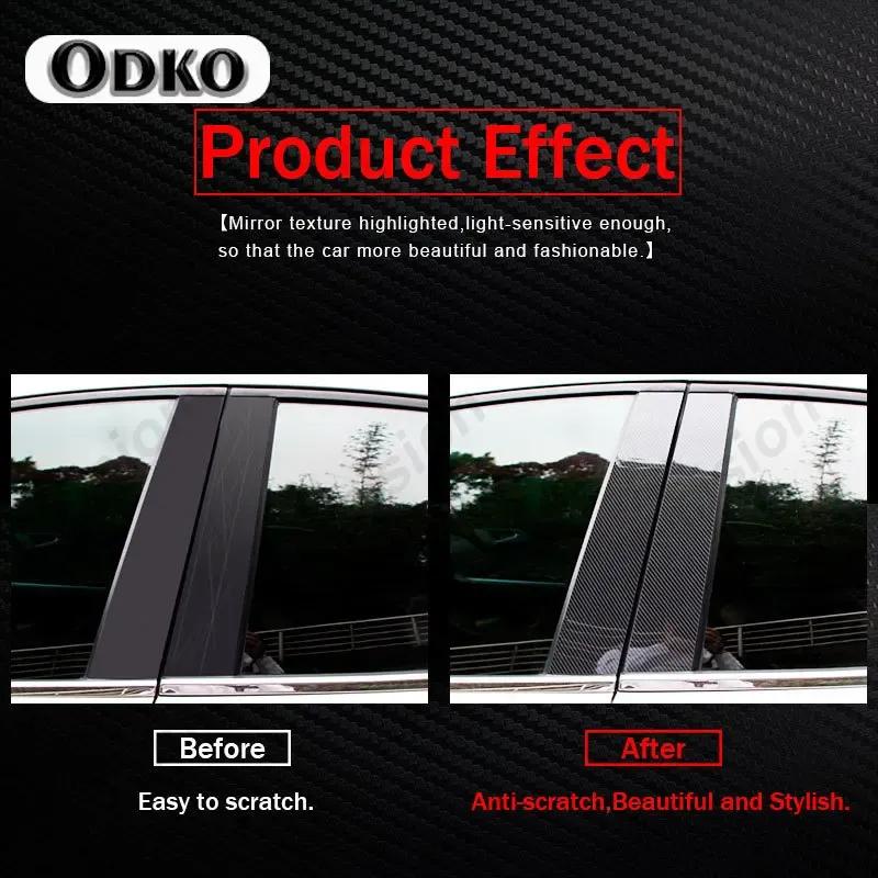 6 Carbon Fiber Black Car Door Window Column BC Pillar Post Cover Trim PC Material Sticker For BMW 3 Series E90 F30 G20 2005-
