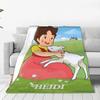 Heidi The Girl of The Alps Velvet Throw Blanket Anime Cartoon Blankets for Bed Car Soft Bed Rug